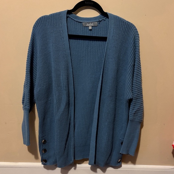 Stylish Blue Cardigan with Button Details - Picture 2 of 4